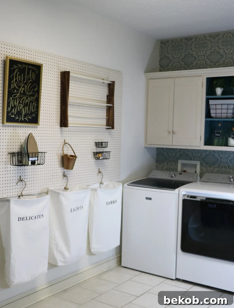 Step-by-step instructions for installing pegboard in your laundry room for optimal organization.