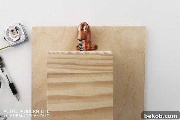 Make this industrial modern, apartment friendly DIY wall sconce with the simplest of materials!