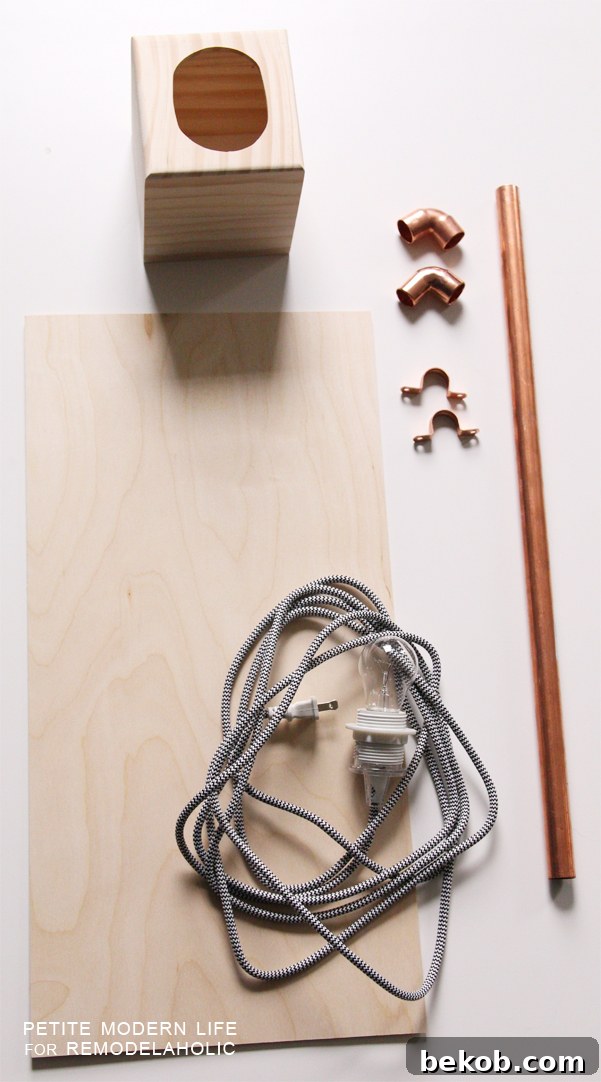 Make this industrial modern, apartment friendly DIY wall sconce with the simplest of materials!