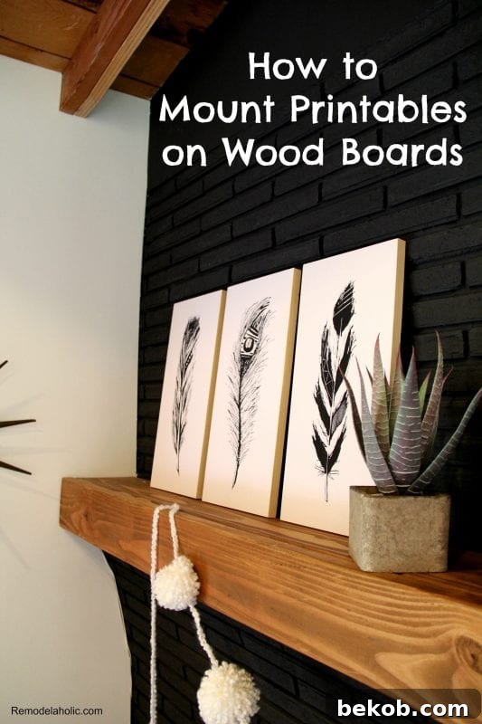 How to mount printables on Wood Boards