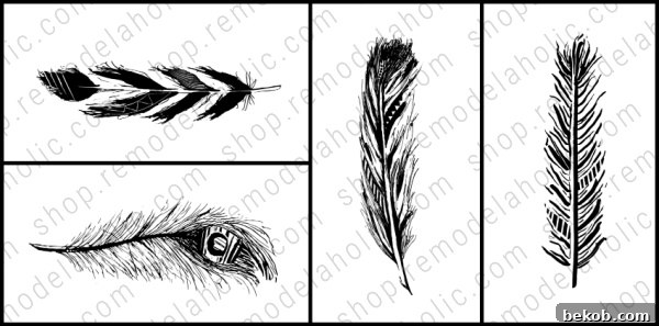 Feather Printable Art Set Combo Vert Horiz, Remodelaholic