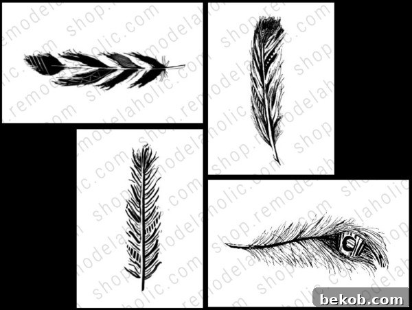 Feather Printable Art Set Star Layout Grid, Remodelaholic
