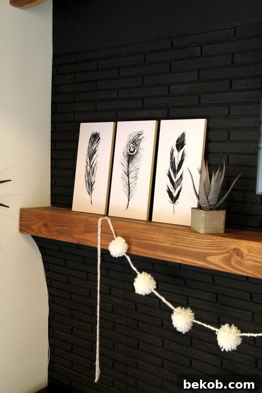 4 hand-drawn feather prints that are FREE to print! From Remodelaholic.com