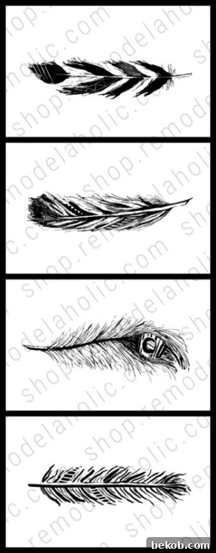 Feather Printable Art Set Vertical, Remodelaholic
