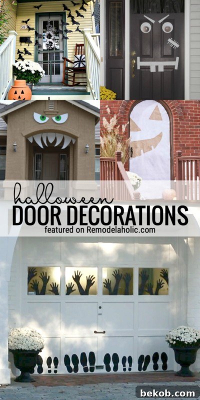 Halloween Door Decorations For Front Doors And Garage Doors Featured On Remodelaholic.com