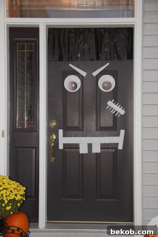 Halloween Door Monster decor idea Bitz n Giggles