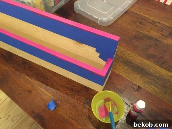 Sanded and Painted Shelf Edge