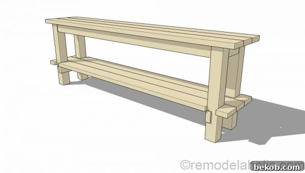How to build a no-nails console table for easy disassembly for moving. Designed by Shabbyfufu, building plans by @Remodelaholic