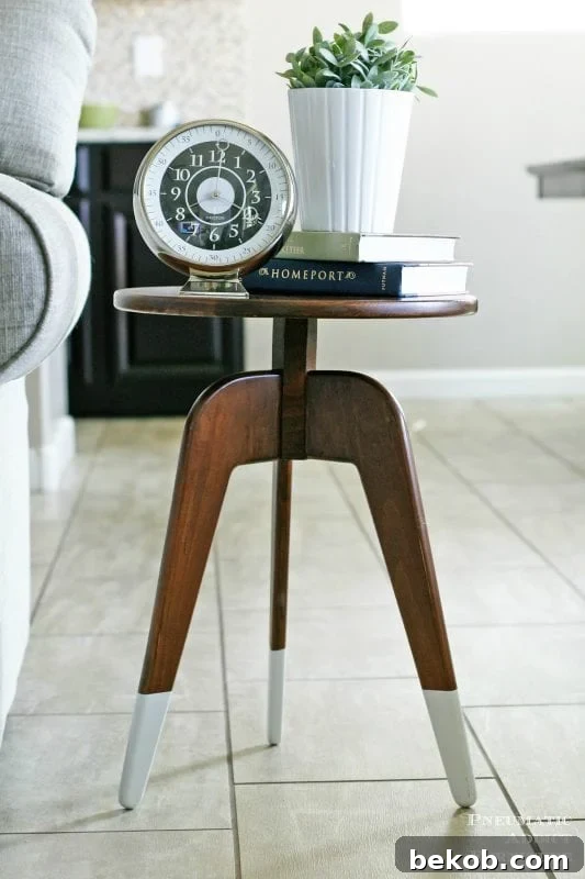 Chic modern end table built with just ONE board by Pneumatic Addict, showcasing minimalist design and efficiency.