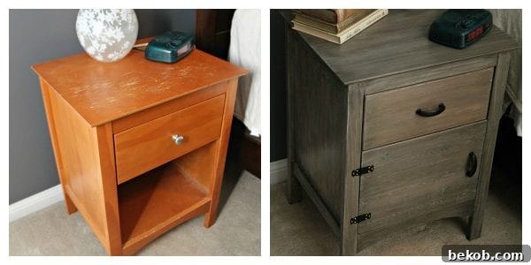 Beautifully refinished night table using the cerusing technique by Turtles and Tails, adding sophisticated texture.