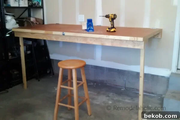Wall Mounted Folding Workbench Or Foldable Work Table Remodelaholic