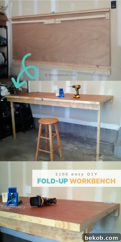 Cheap And Easy DIY Folding Workbench Fold Up Table Free Plans Remodelaholic