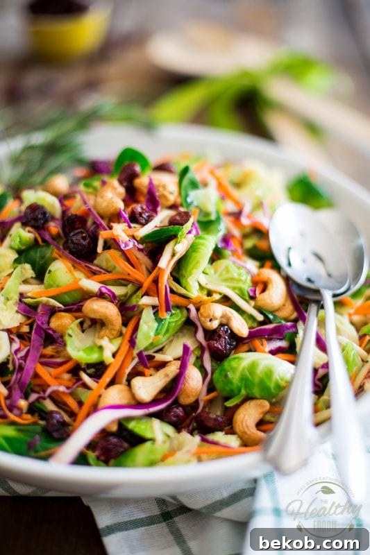 Colorful Brussels Sprouts Salad - a vibrant and healthy side or light meal.