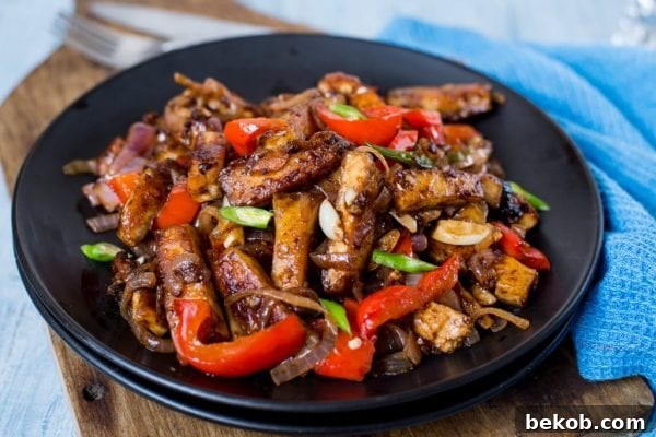 Crispy Tofu In Chinese Garlic Sauce - a delightful vegetarian stir-fry.