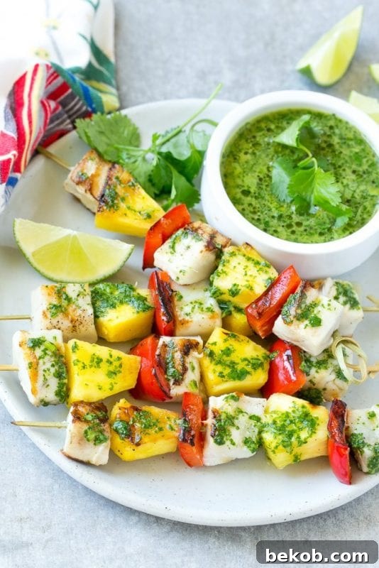 Mojo Fish Kabobs - flavorful and fun on a stick.