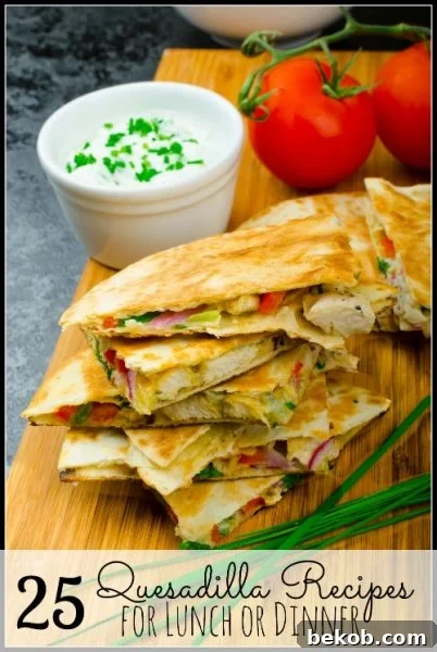 Try These 25 Quesadilla Recipes for Lunch or Dinner via tipsaholic.com