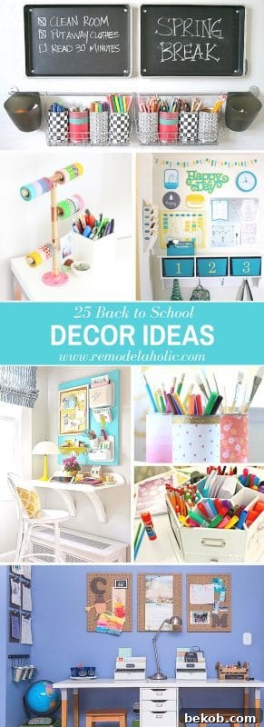 Get in the mood for school with these beautiful back to school decor ideas. 25 ways to decorate for back to school via @remodelaholic #backtoschool #remodelaholic #backtoschoolideas #decorating #decoratingideas