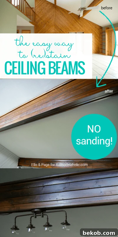 Infographic: Easy Way To Stain Wood Ceiling Beams @Remodelaholic