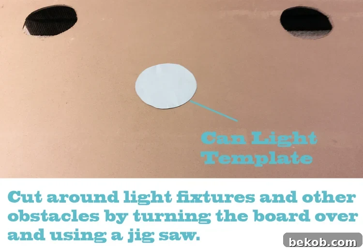 Cutting Beadboard Panels Around Ceiling Obstacles and Lights