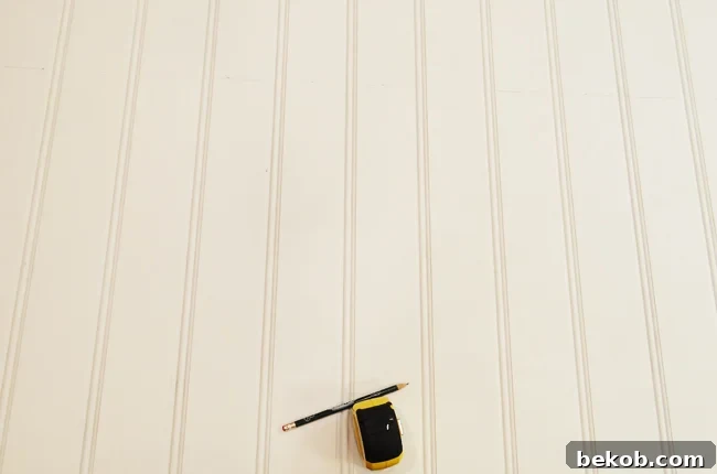 Measuring and Cutting Beadboard Panels for Ceiling Installation