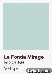 Valspar La Fonda Mirage paint swatch for shutters and front door