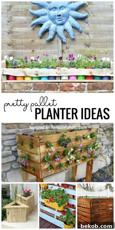 Pallets are a great way to start a project for your yard or garden! Try one of these outdoor pallet projects and pallet planters. Featured on Remodelaholic.com