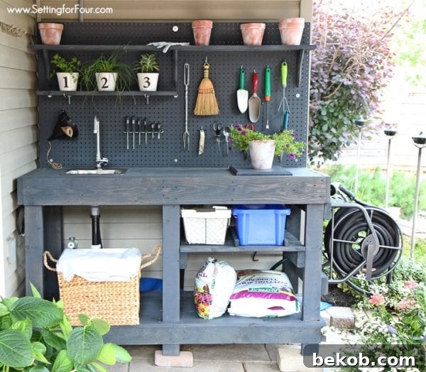 diy-potting-bench-setting-for-four