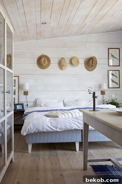 Bright Modern Coastal Bedroom with Natural Wood and Woven Textures