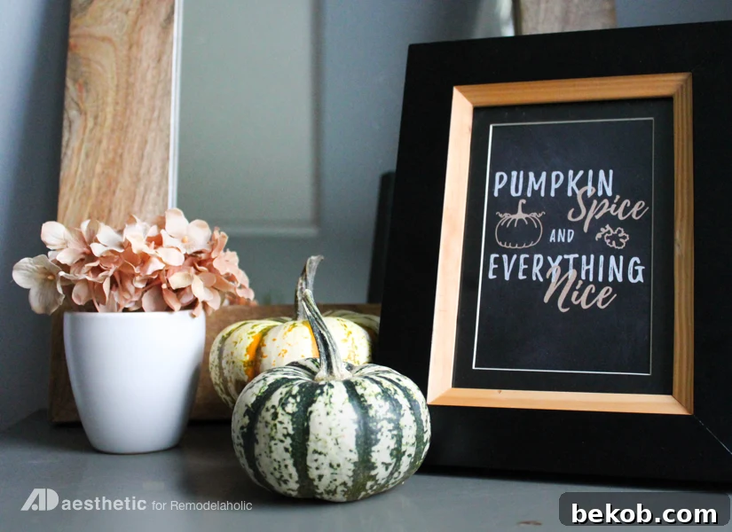 Fall Vibes: Pumpkin Spice & Cozy Nights 2 Fall Printable: Pumpkin Spice Everything Nice - AD Aesthetic for Remodelaholic