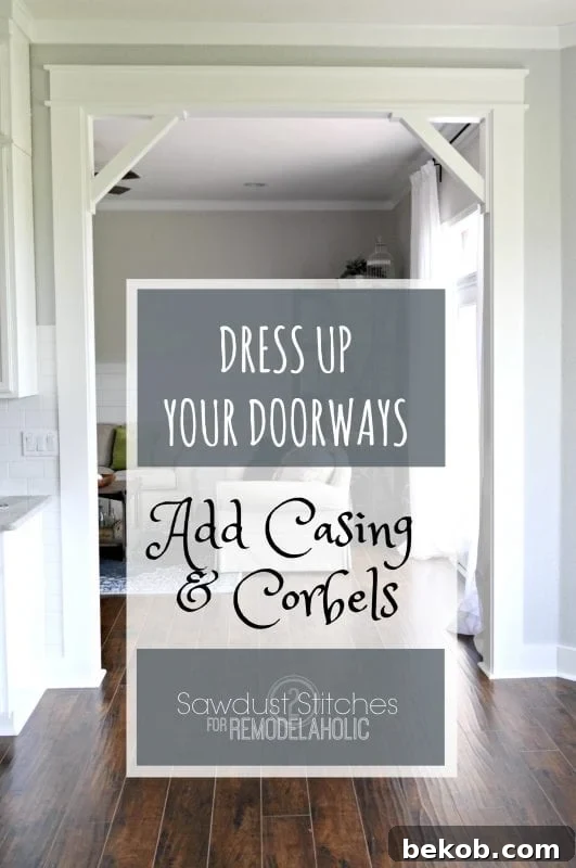 Adding Casings And Corbels To A Doorframe | Upgrade from builder basic by installing a DIY craftsman door casing with easy DIY corbels.