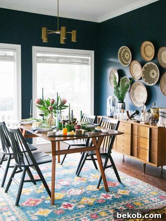 Elevate your boho chic dining room with warm metallic accents like gold, brass, or copper. Discover how light fixtures, decorative trays, and accessories can add a touch of glamour.