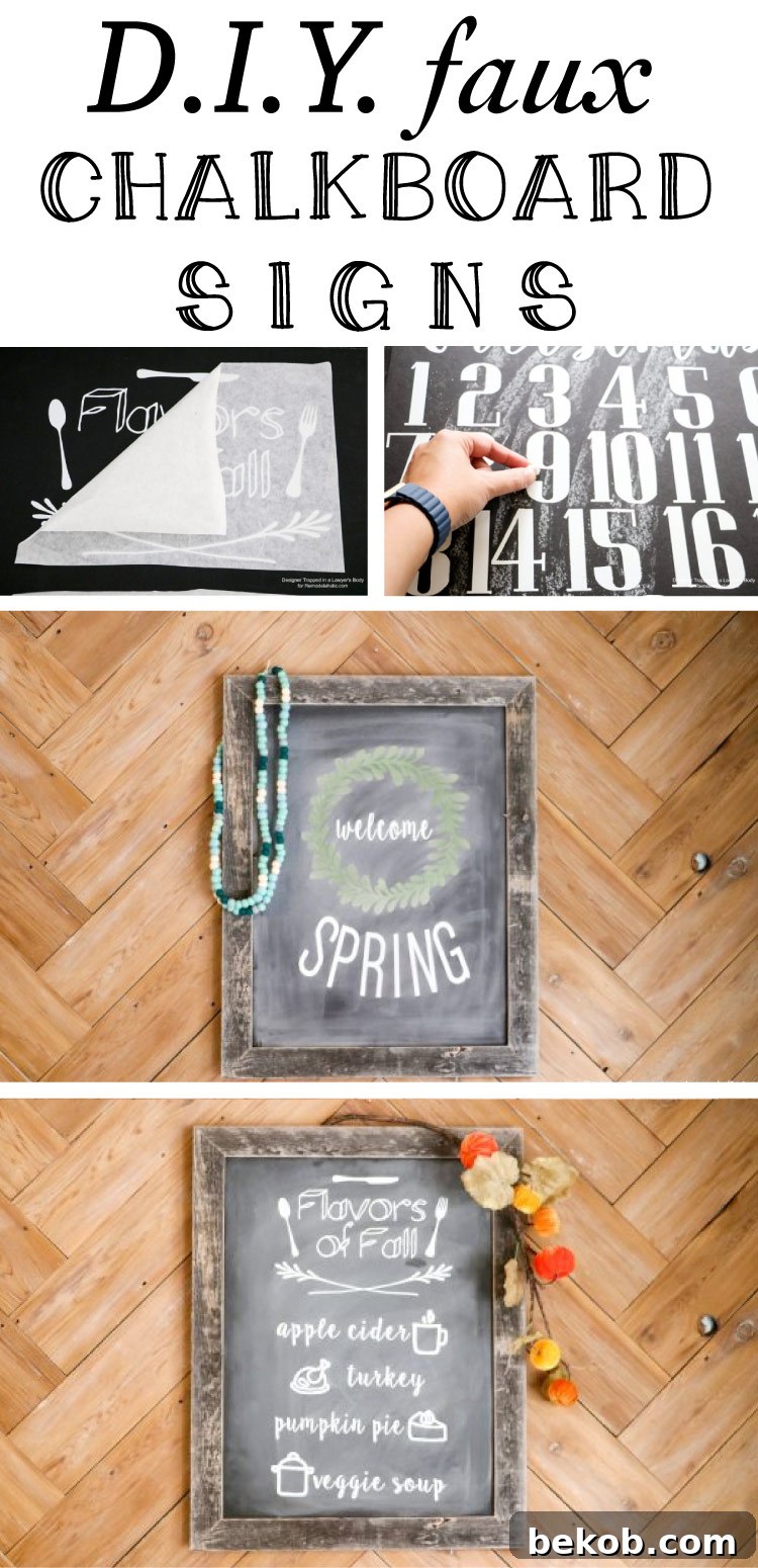 Creating Customizable Chalkboard Signs 2 Reusable Faux Chalkboard Signs