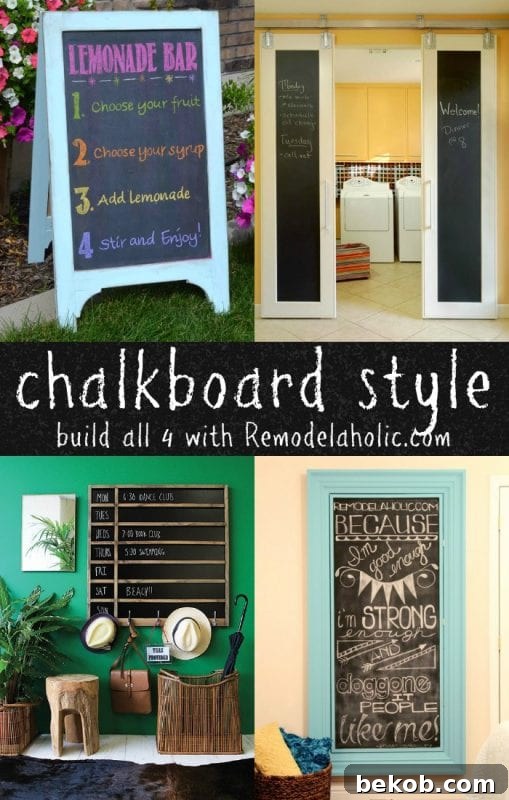 Creating Customizable Chalkboard Signs 18 DIY Chalkboard Easel