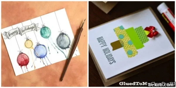 Simple Christmas Card Crafts to Make This Year 2 Cute And Easy DIY Christmas Cards Featured On Remodelaholic.com