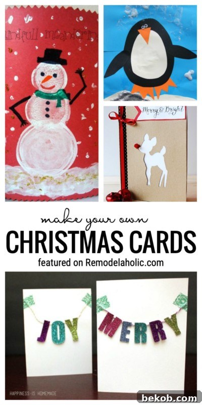 Simple Christmas Card Crafts to Make This Year 15 Adorable DIY Christmas Cards You Can Make At Home Featured On Remodelaholic.com