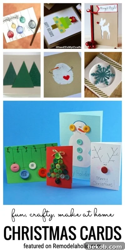 Simple Christmas Card Crafts to Make This Year 16 Fun, Crafty, Make At Home Christmas Cards Featured On Remodelaholic.com