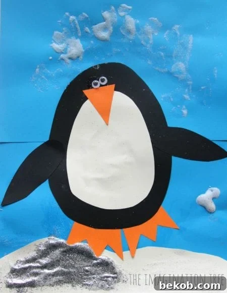 Simple Christmas Card Crafts to Make This Year 3 Penguin Christmas Card