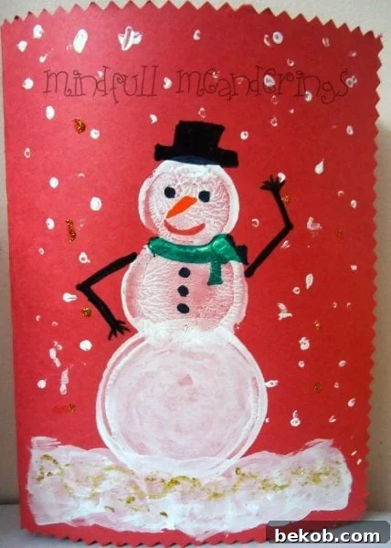 Simple Christmas Card Crafts to Make This Year 4 Snowman Card