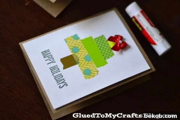 Simple Christmas Card Crafts to Make This Year 6 Washi Tape Christmas Tree Cards