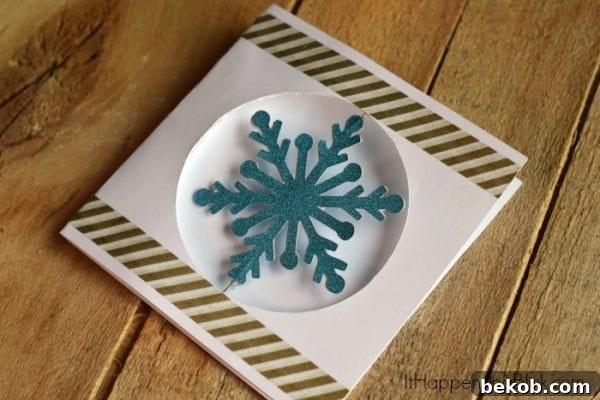 Simple Christmas Card Crafts to Make This Year 8 Floating Snowflake Christmas Card