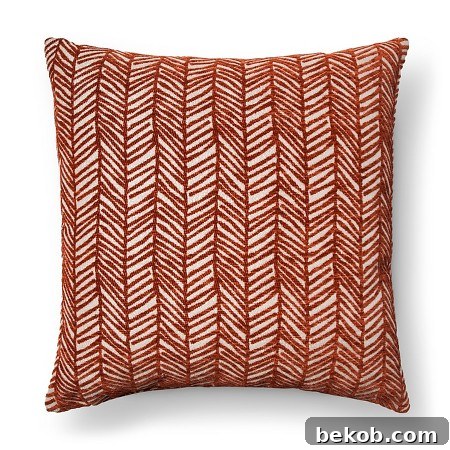 Neutral Living Room Velvet Chevron Pillow