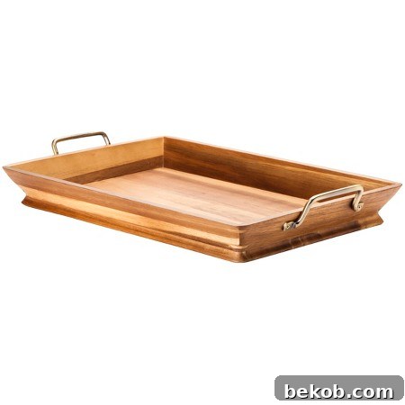 Neutral Living Room Acacia Wood Tray