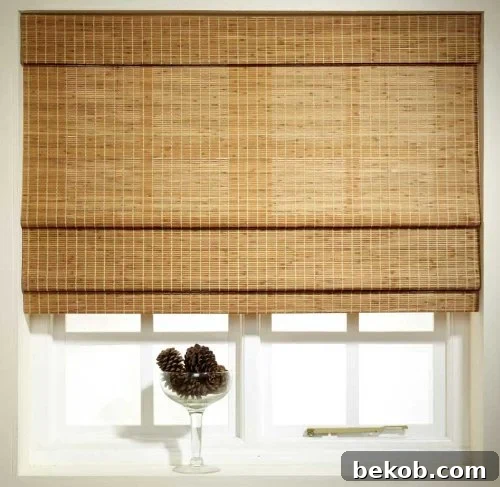 Neutral Living Room Bamboo Blinds