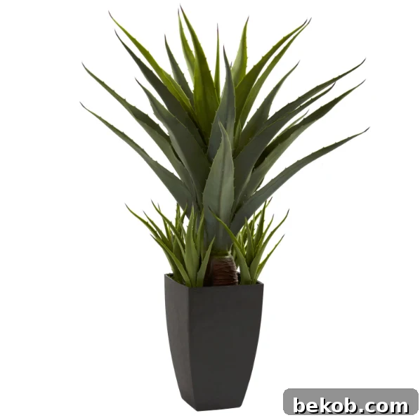 Neutral Living Room Faux Succulent