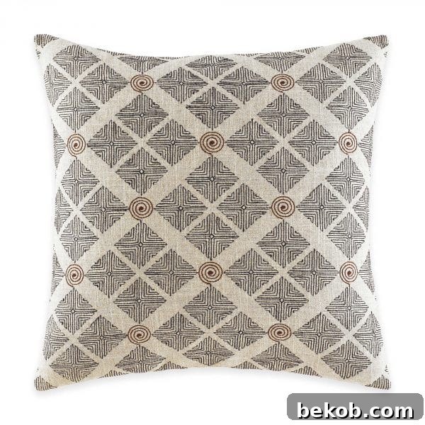 Neutral Living Room Mombasa Square Throw Pillow