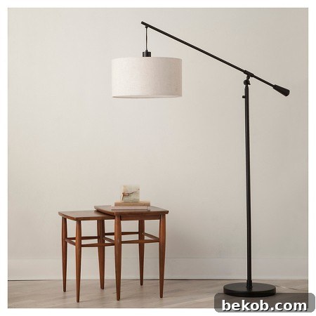 Neutral Living Room Pendant Floor Lamp