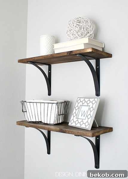 Rustic DIY Bathroom Shelving