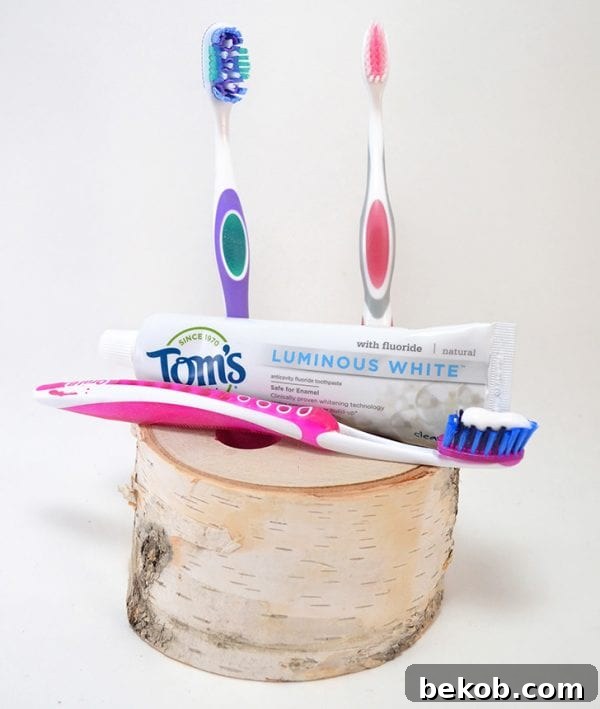 Natural Birch Toothbrush Holder Tutorial